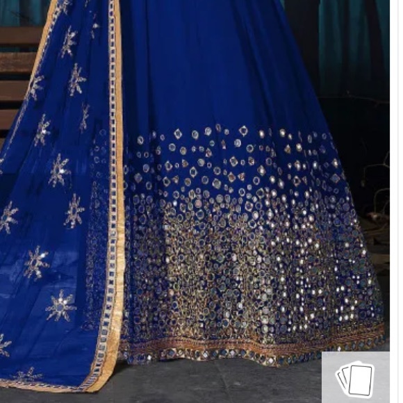 Royal Blue Party Wear Sequins Net Anarkali Gown